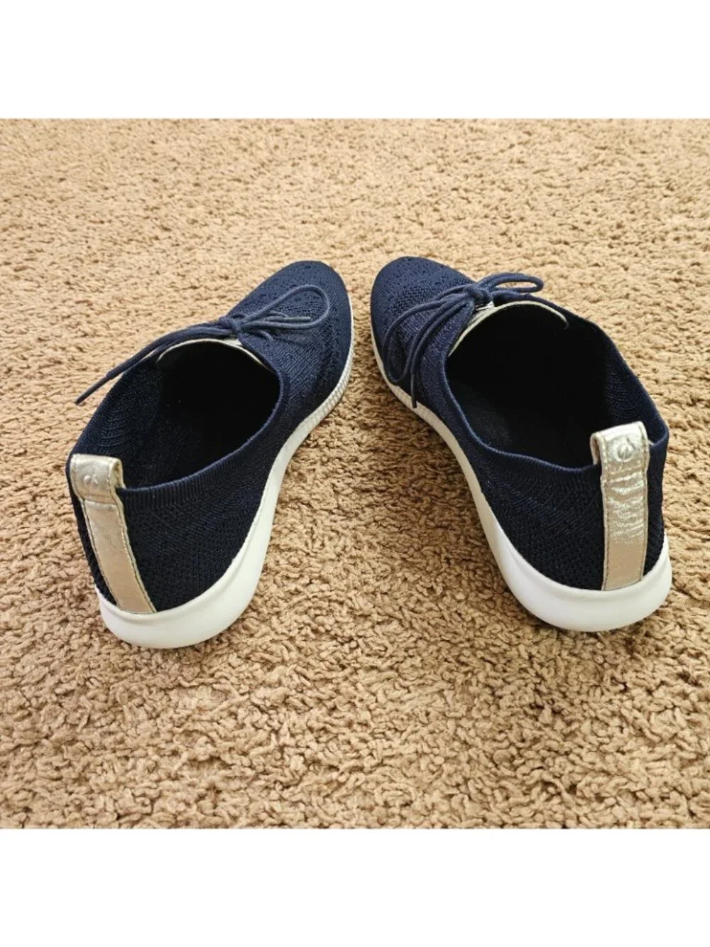 Cole Haan 2.ZEROGRAND Oxford Shoes Womens 10.5B Marine Blue Argento Stitchlite - Picture 4 of 11